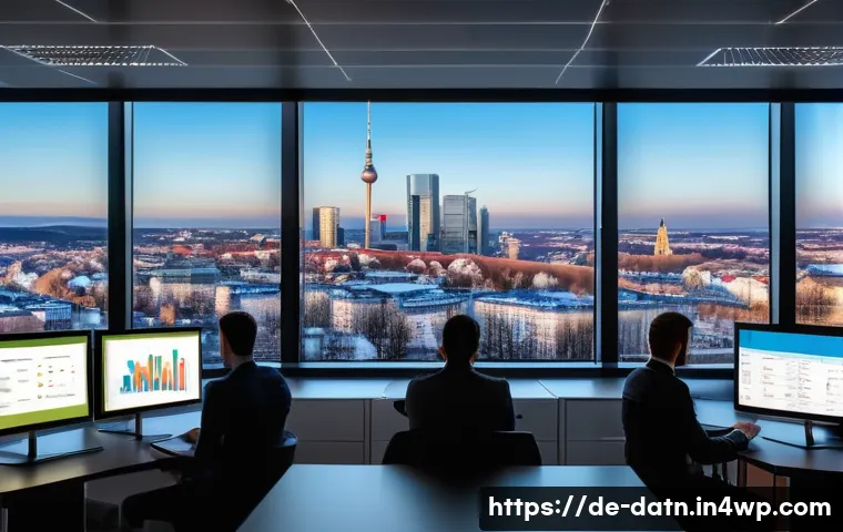 비즈니스 요구에 맞는 빅데이터 분석 프레임워크 선택 - A modern office environment in Germany showcasing a diverse team of data engineers and analysts coll...