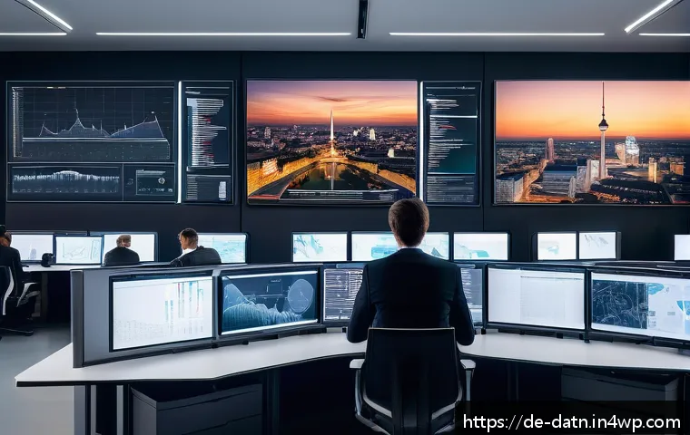 비즈니스 인사이트를 위한 빅데이터 분석 프레임워크 - A modern data analytics office environment in Germany, featuring a diverse team of professionals col...